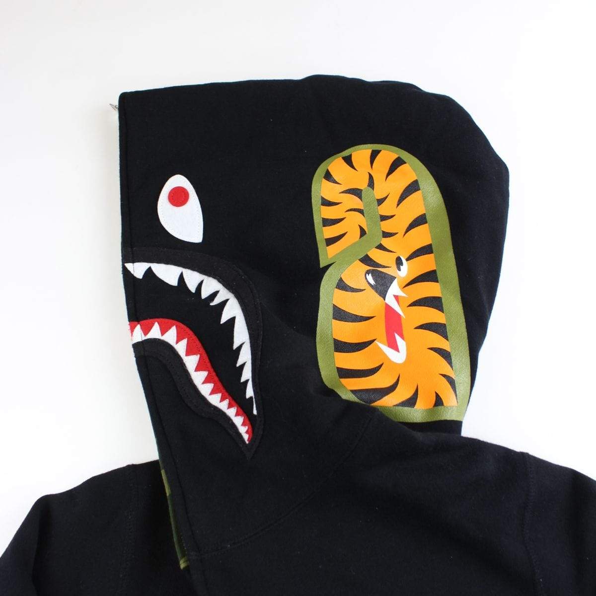 Bape black 1st green camo shark hoodie - SaruGeneral