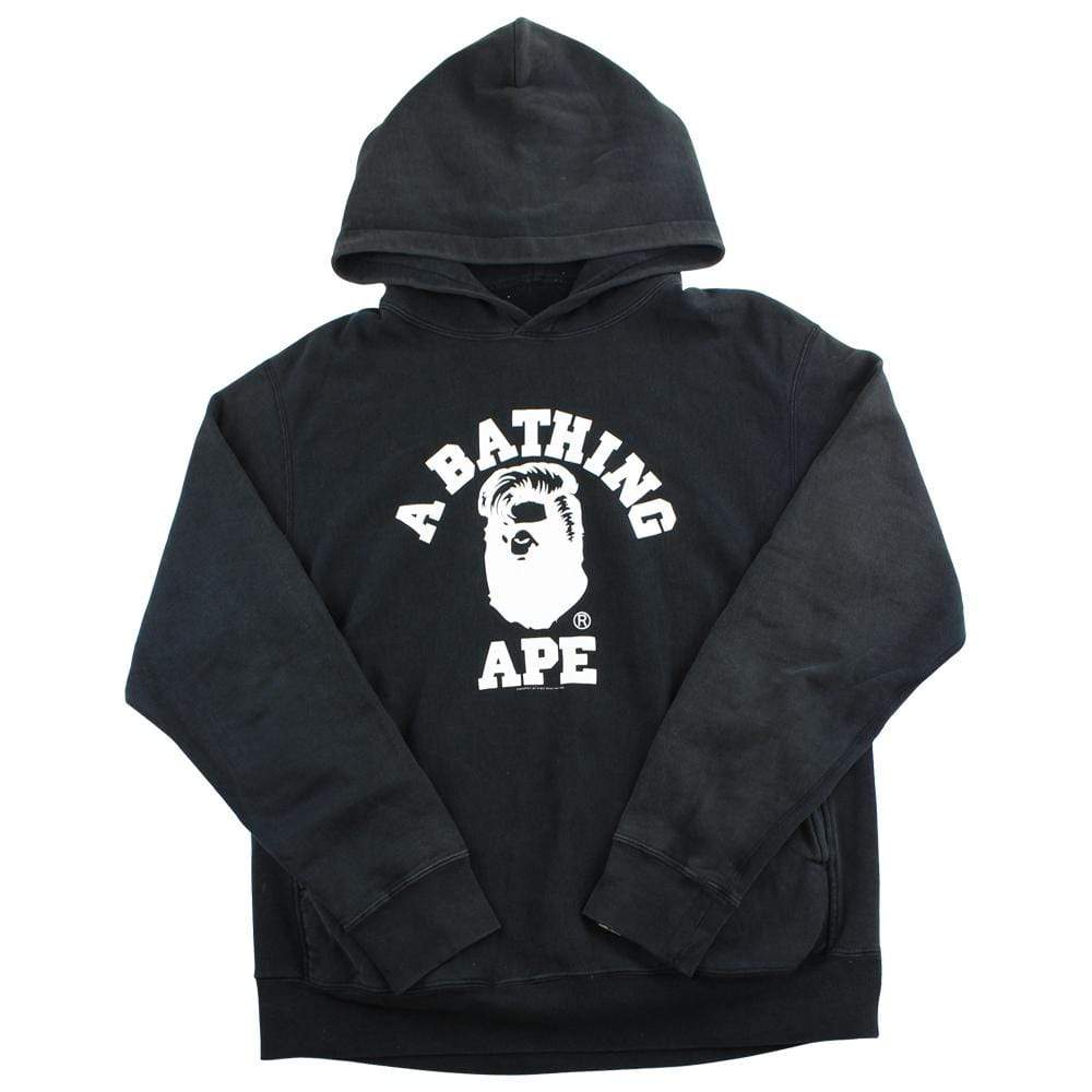 bape white hair college logo hoodie - SaruGeneral