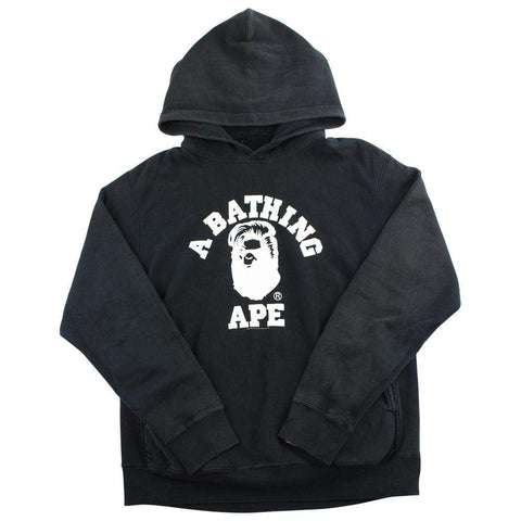 bape white hair college logo hoodie