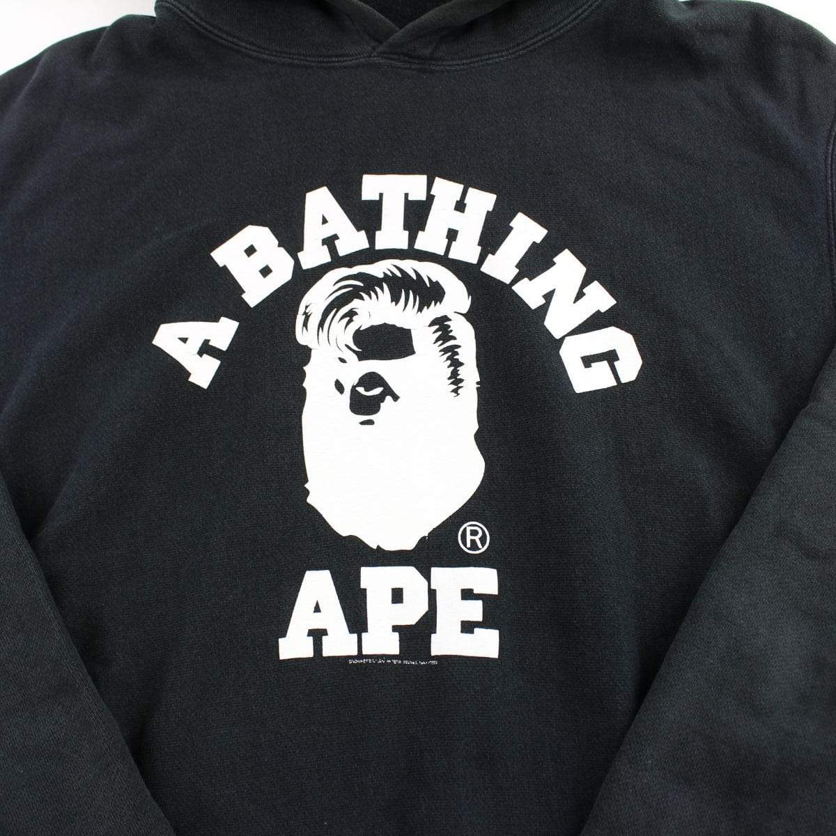 bape white hair college logo hoodie - SaruGeneral