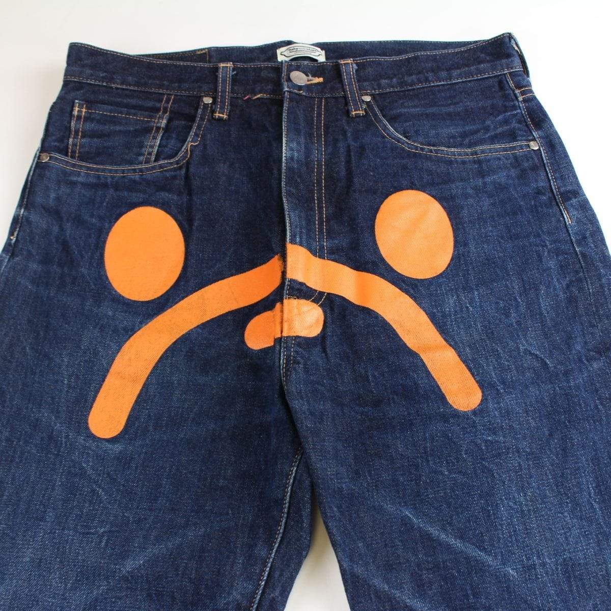 bape orange milo denim jeans - SaruGeneral