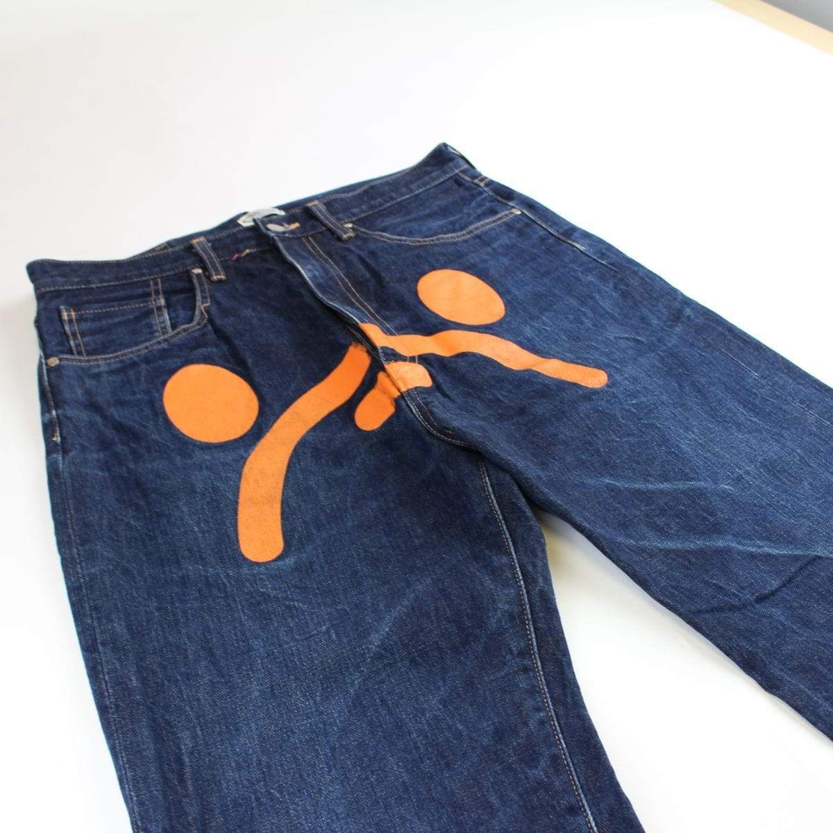 bape orange milo denim jeans - SaruGeneral