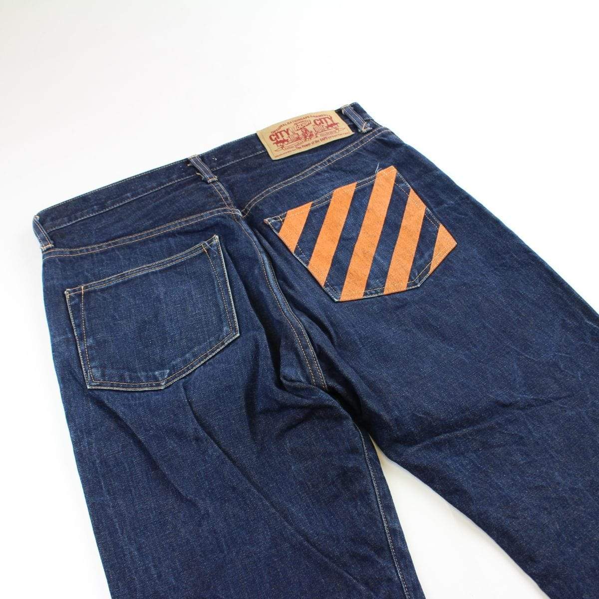 bape orange milo denim jeans - SaruGeneral