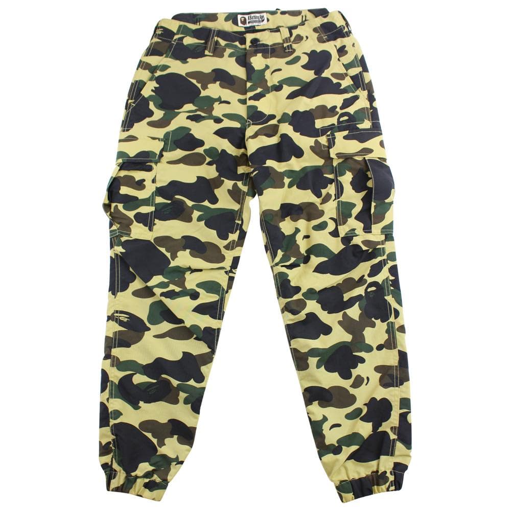 bape 1st yellow camo cargo track pants - SaruGeneral