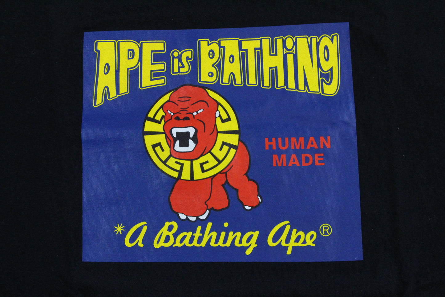 Bape Ape is Bathing versace ape Tee Black - SaruGeneral