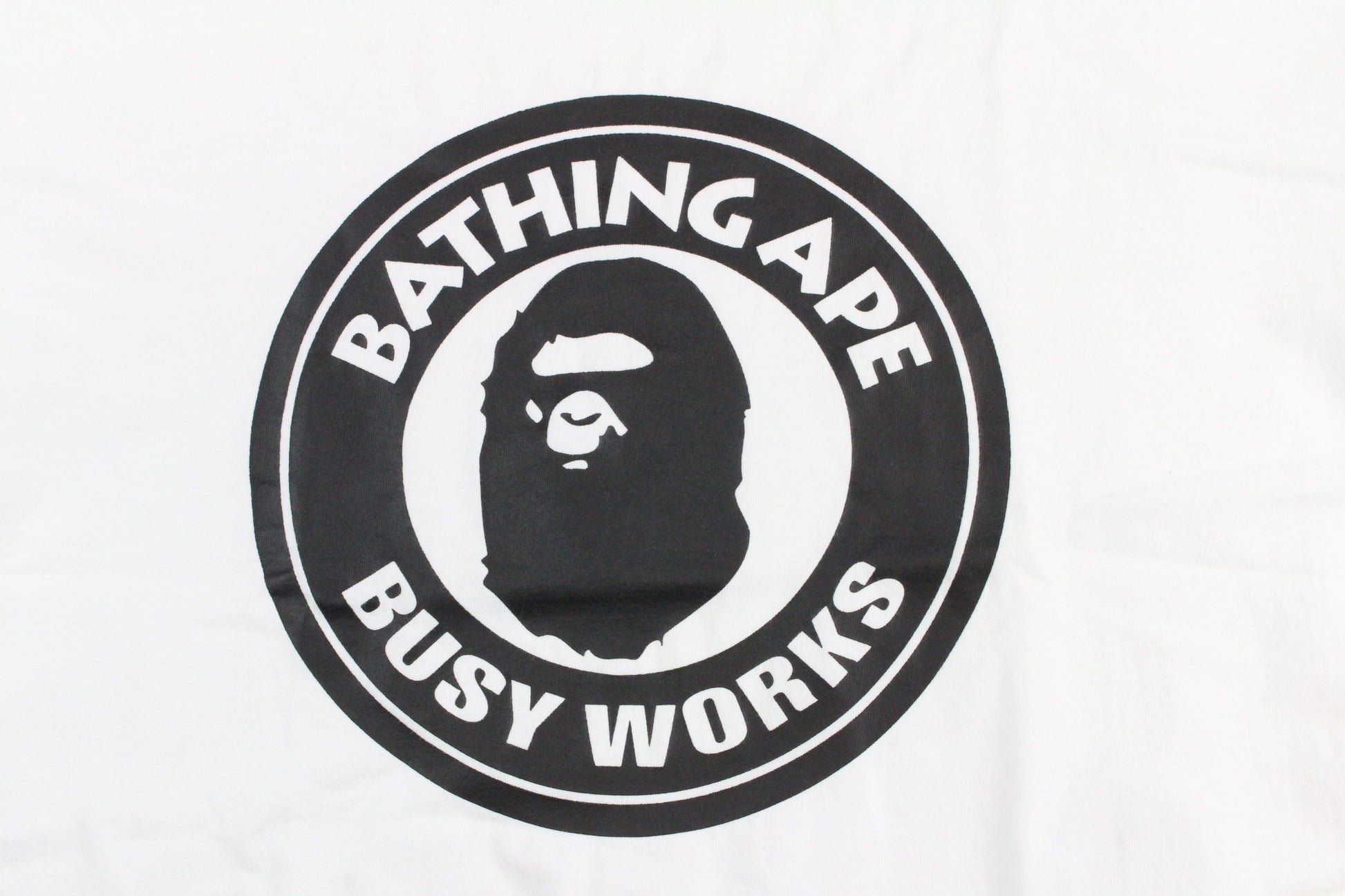 Bape Busy Works Circle Logo Tee White - SaruGeneral