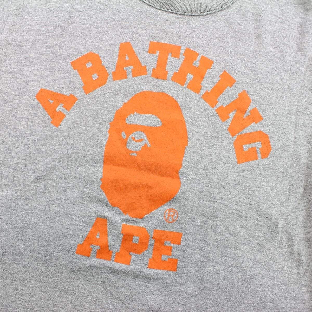 Bape Orange College Logo Reversible Tee Grey - SaruGeneral