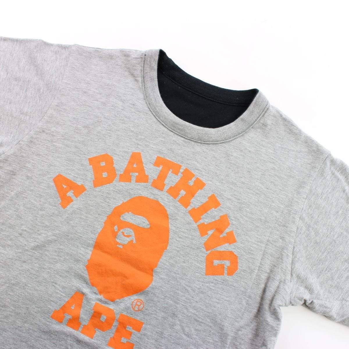Bape Orange College Logo Reversible Tee Grey - SaruGeneral
