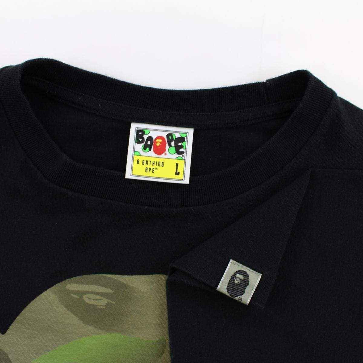 Bape x Undeafeated Green Camo Big Ape Logo Tee Black - SaruGeneral