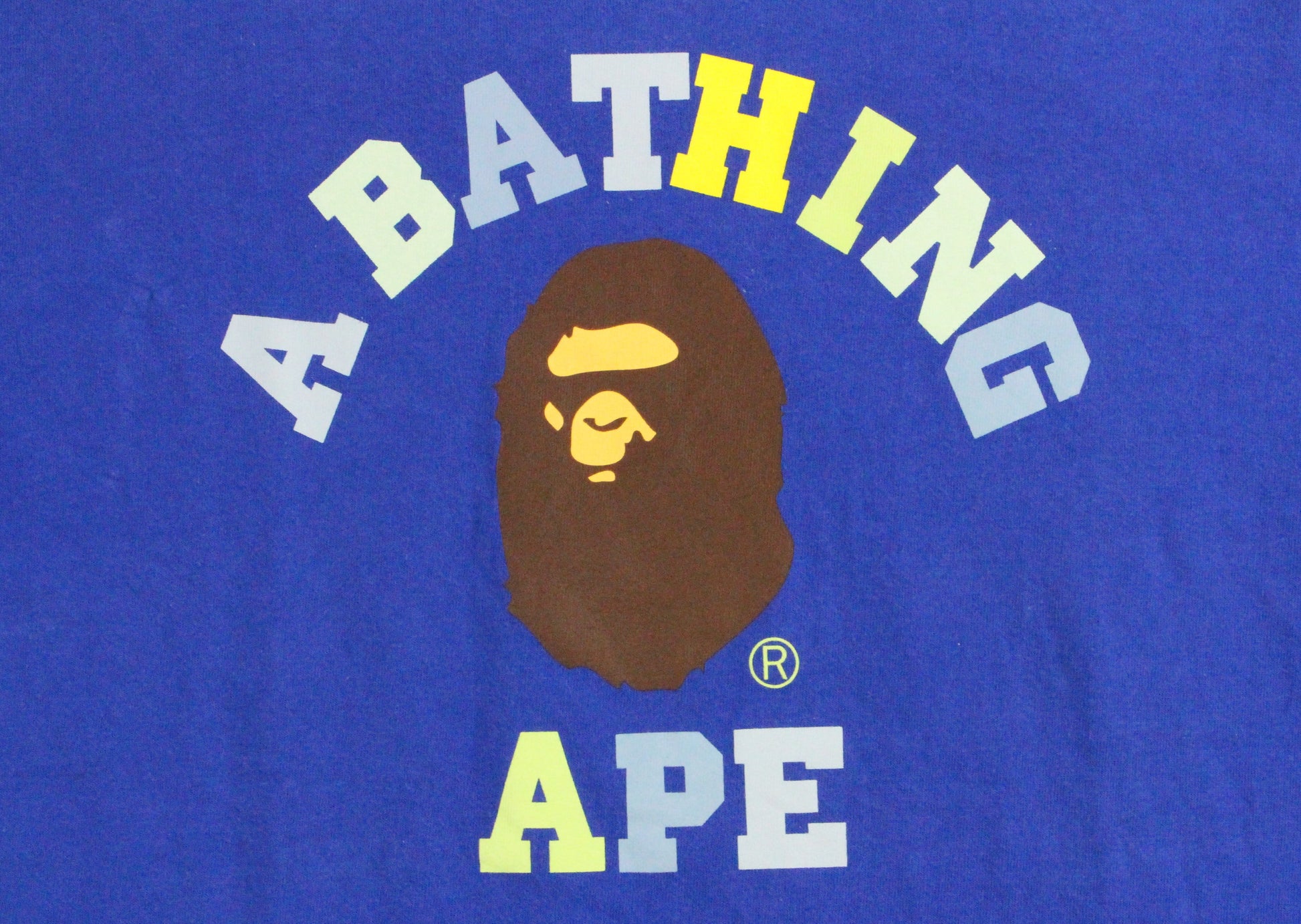 Bape Block Colour College Logo Tee Royal Blue - SaruGeneral