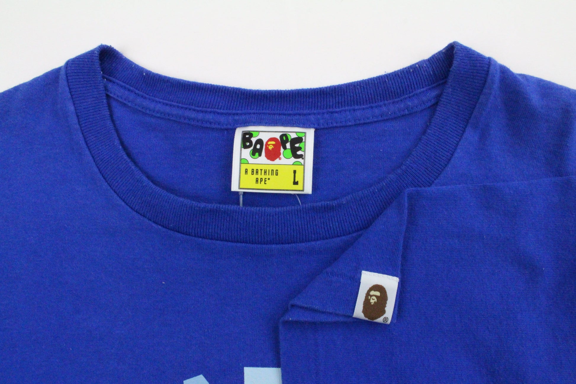 Bape Block Colour College Logo Tee Royal Blue - SaruGeneral