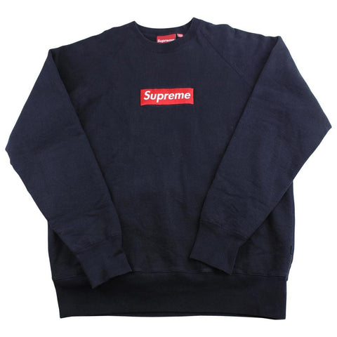 supreme red on black box logo crewneck