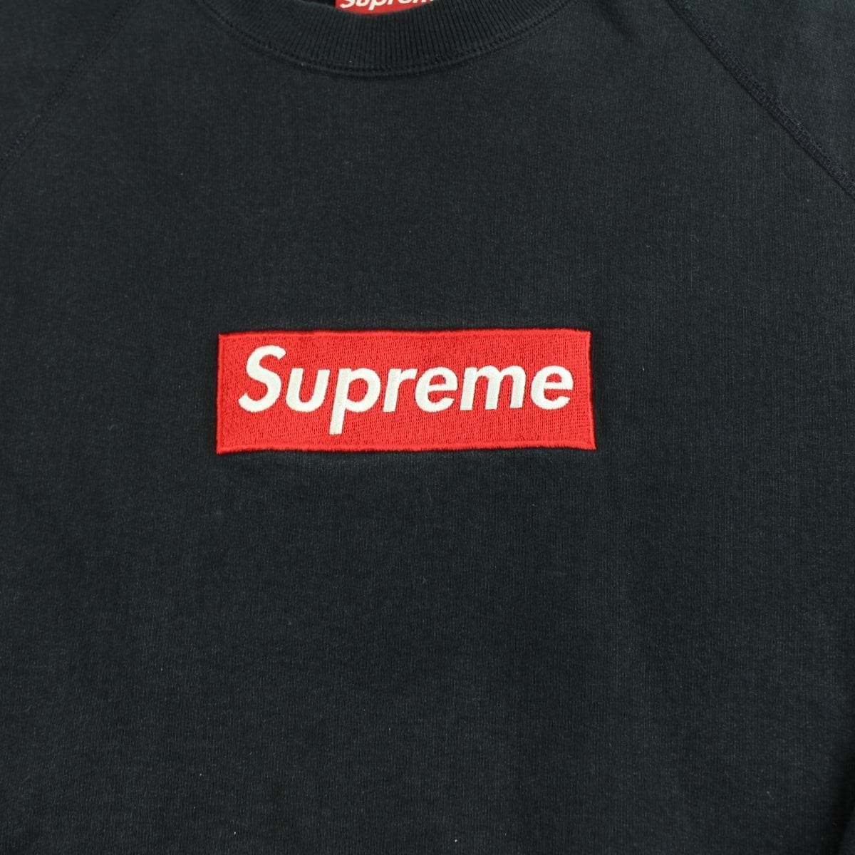 supreme red on black box logo crewneck – SARUGENERAL