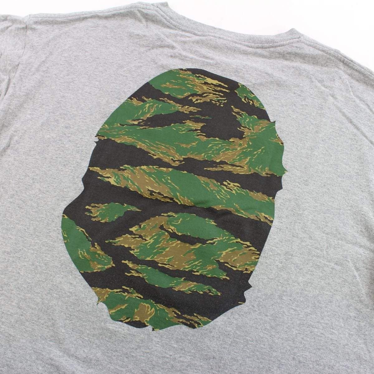 Bape Green Tiger Camo Big Ape Logo Tee Grey - SaruGeneral