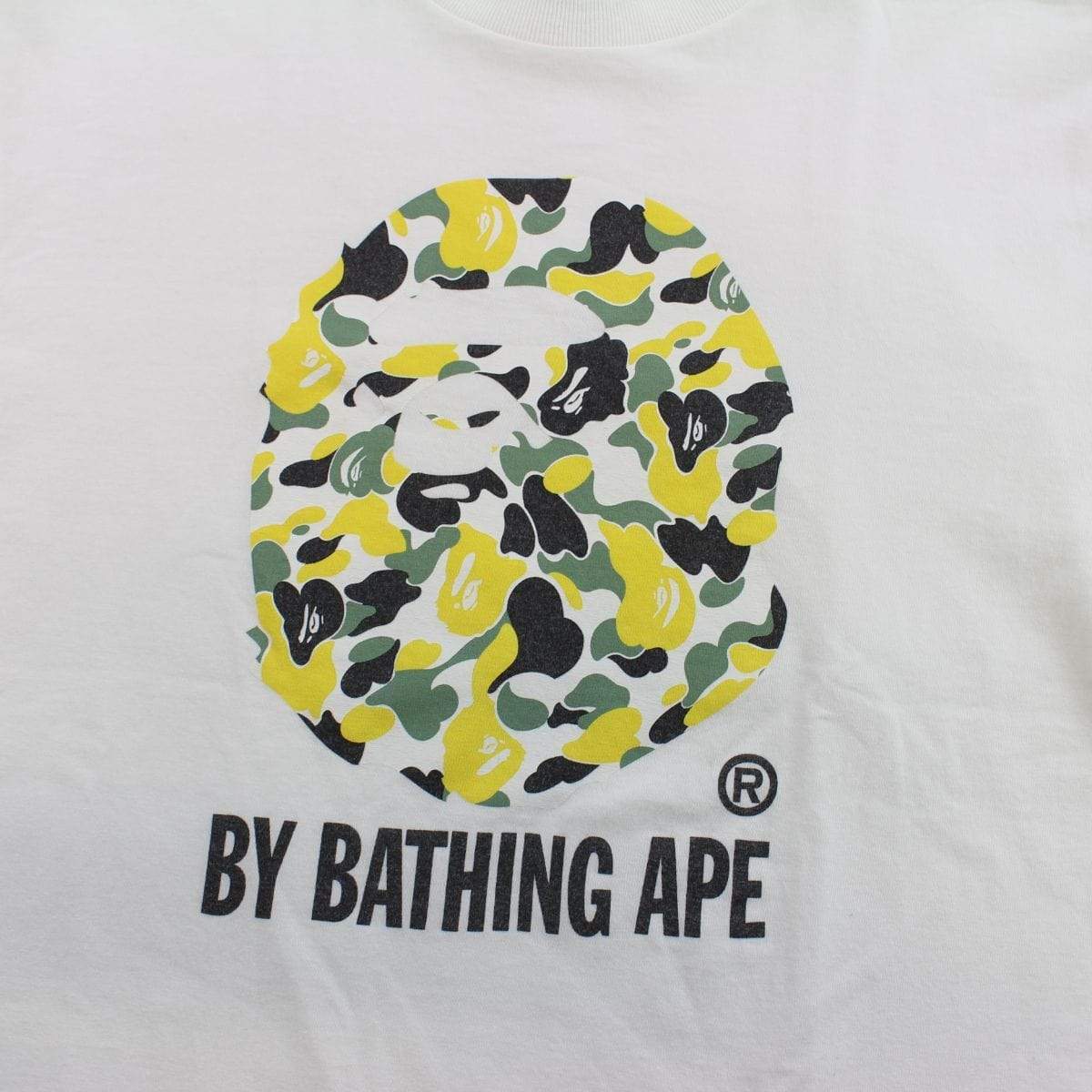 Bape Osaka Yellow Camo Big Ape Logo Tee White - SaruGeneral