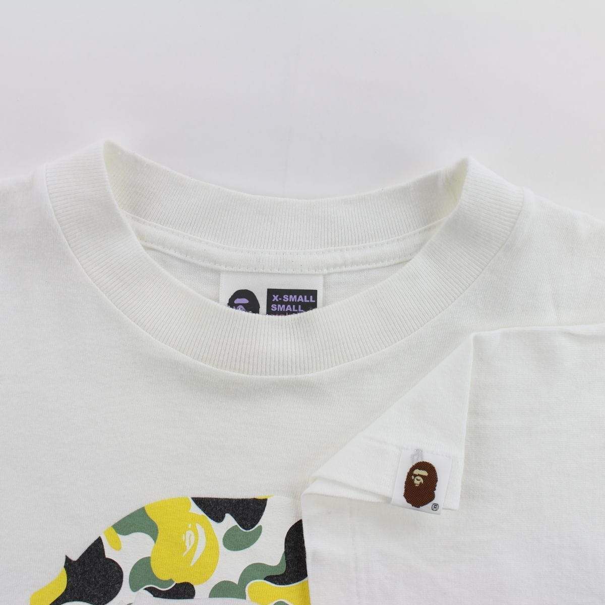 Bape Osaka Yellow Camo Big Ape Logo Tee White - SaruGeneral