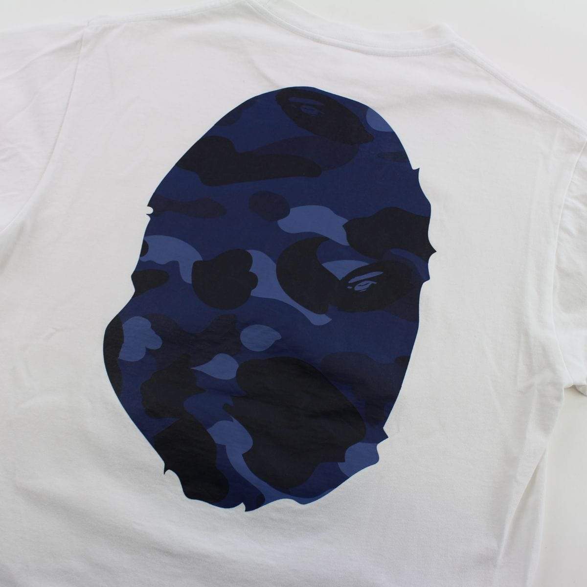 Bape Blue Camo Big Ape Logo Tee White - SaruGeneral