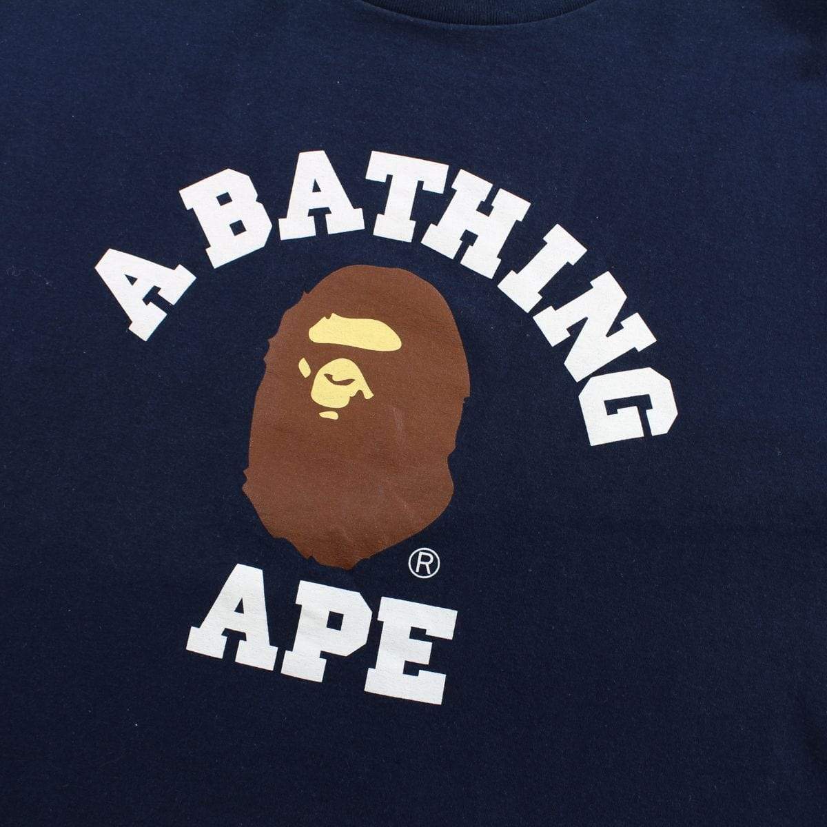 Bape Original College Logo Tee Navy - SaruGeneral