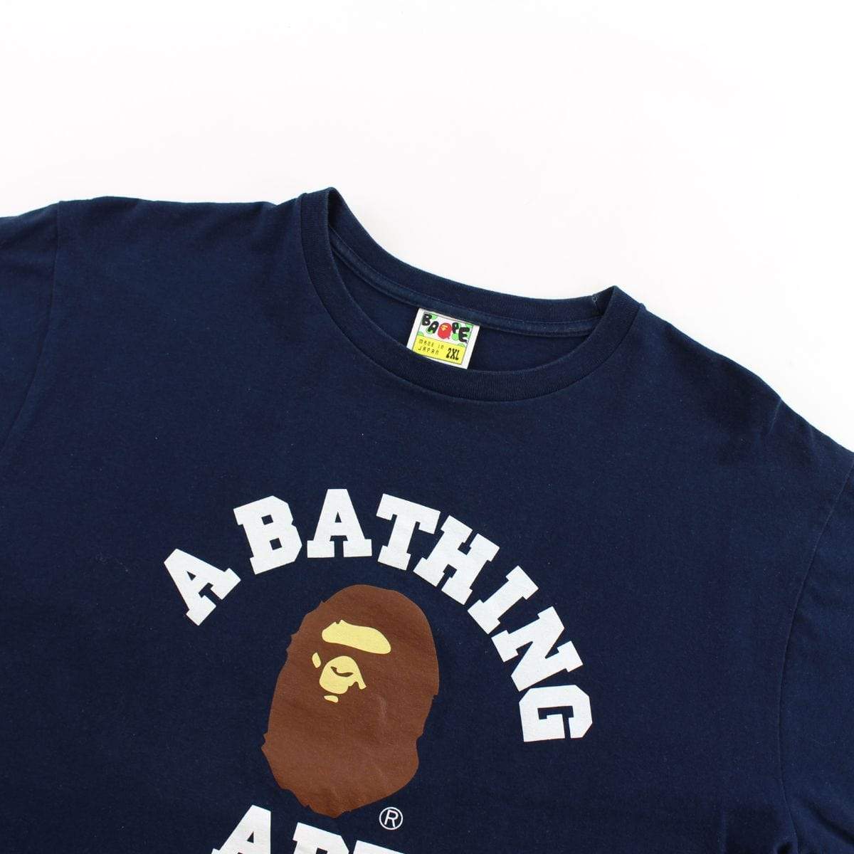 Bape Original College Logo Tee Navy - SaruGeneral