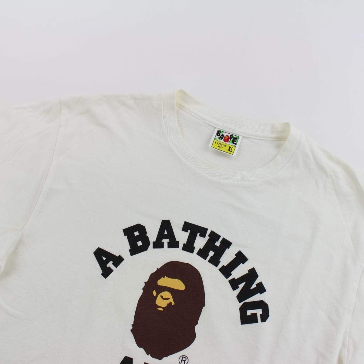 Bape Original College Logo LS White - SaruGeneral