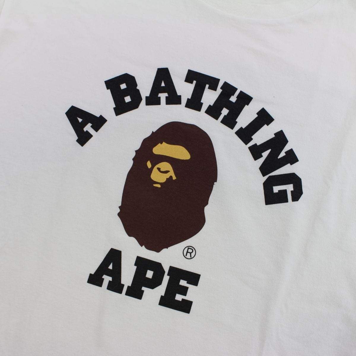 Bape Original College Logo LS White - SaruGeneral