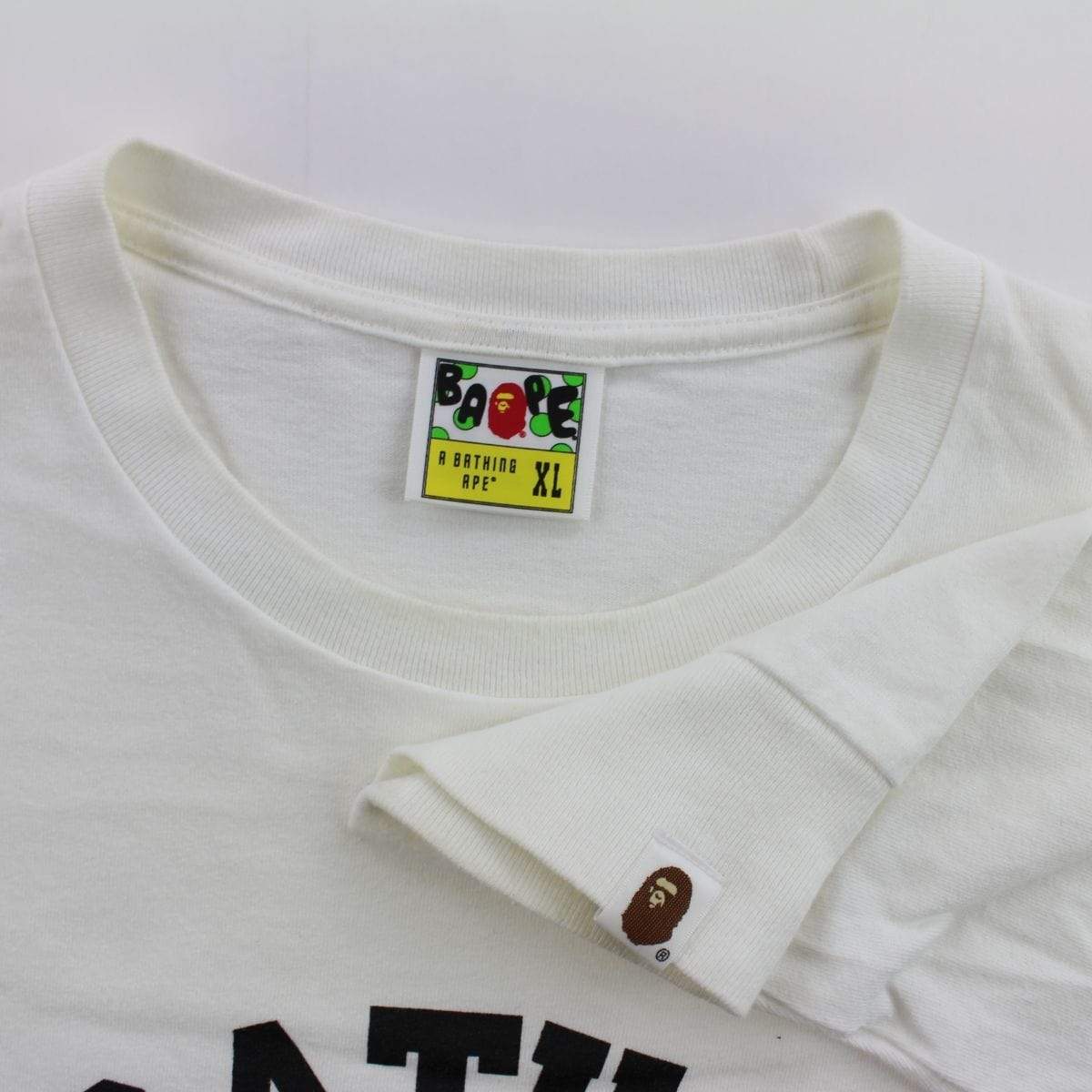 Bape Original College Logo LS White - SaruGeneral