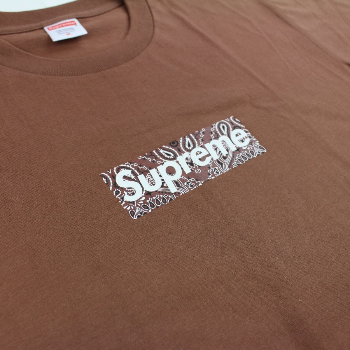 Supreme Brown Paisley box Logo tee - SARUUK