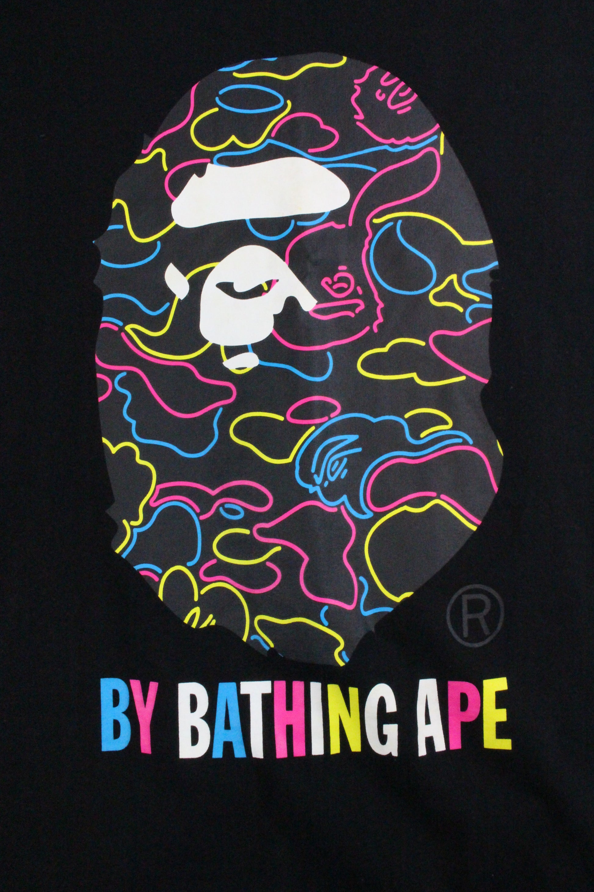 Bape Candy neon Big Ape Logo Tee Black - SaruGeneral