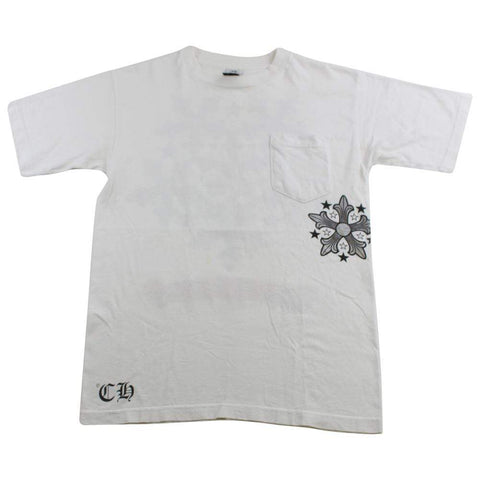 chrome hearts side star tee white