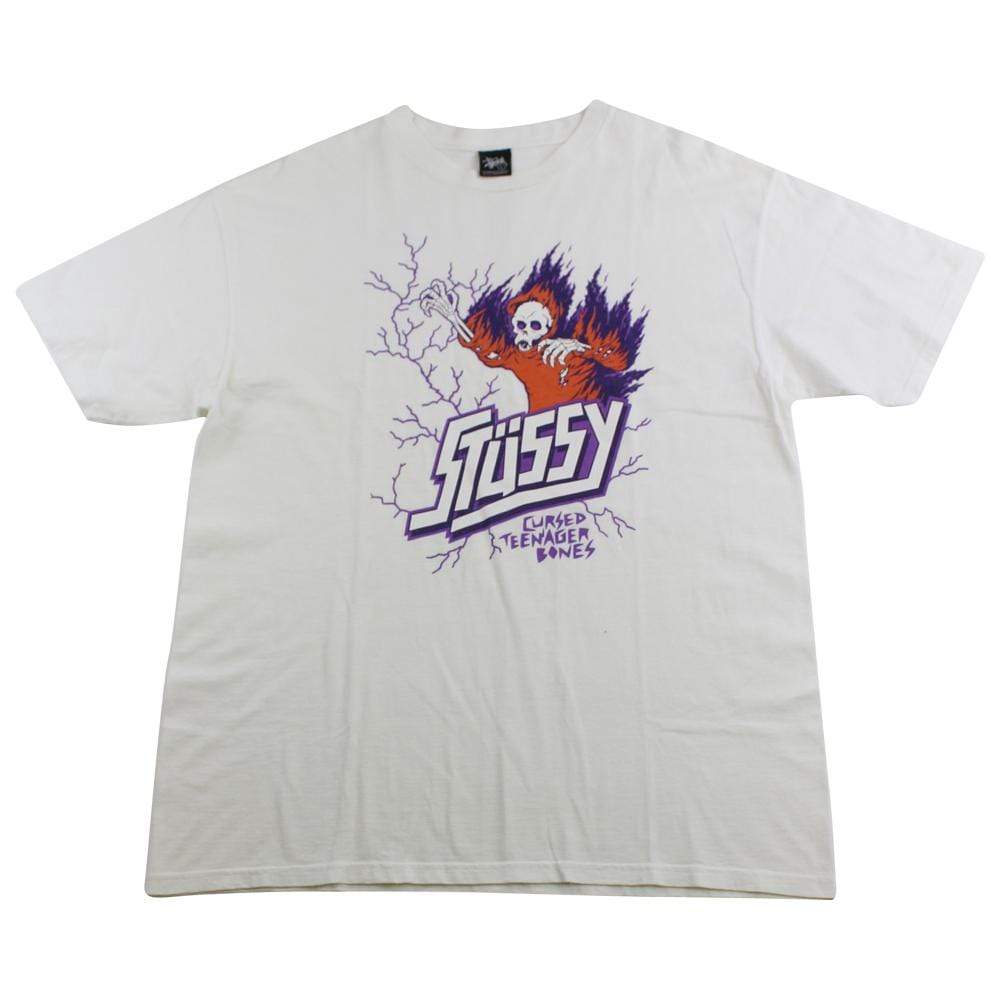 stussy cursed teenagers lightening tee white - SaruGeneral