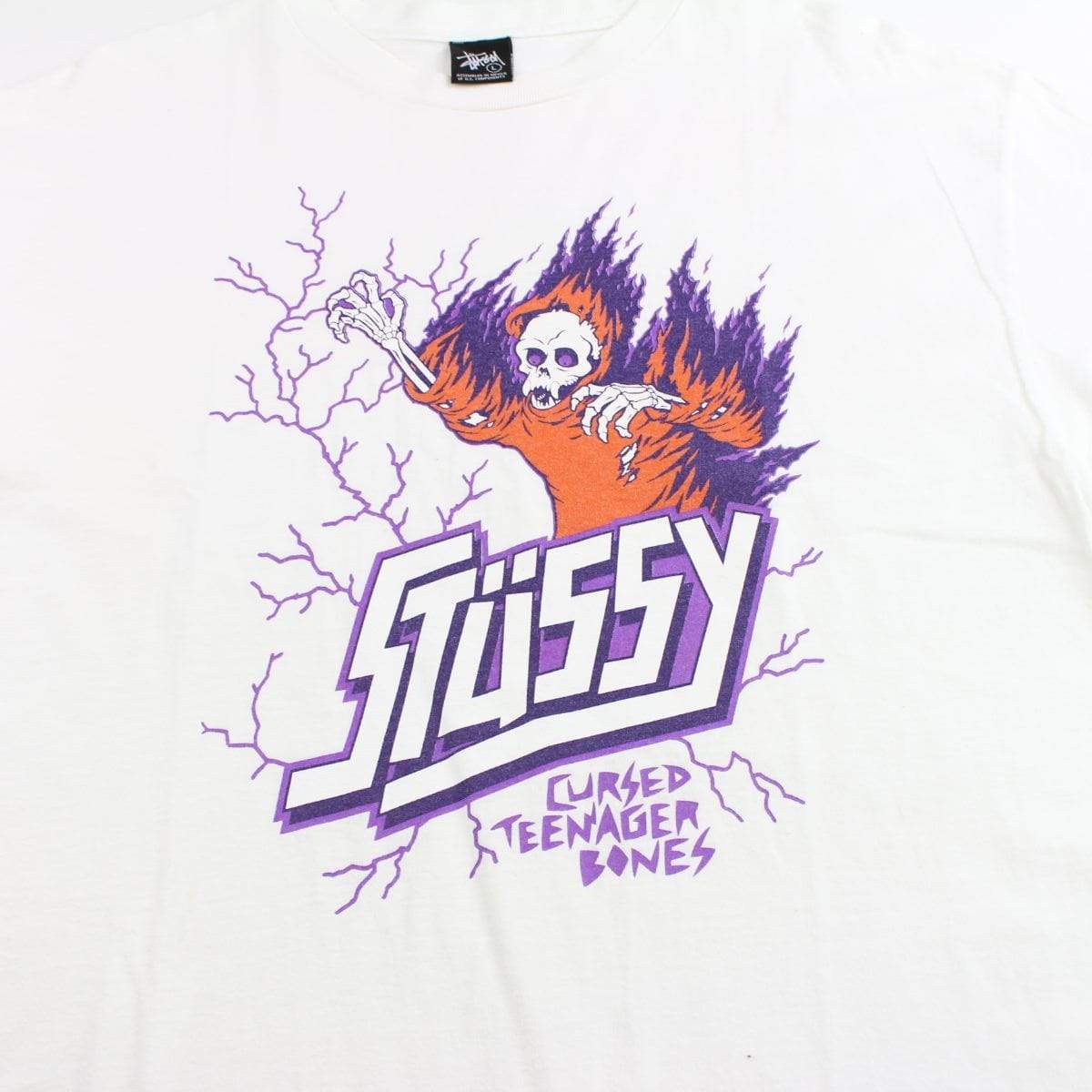 stussy cursed teenagers lightening tee white - SaruGeneral