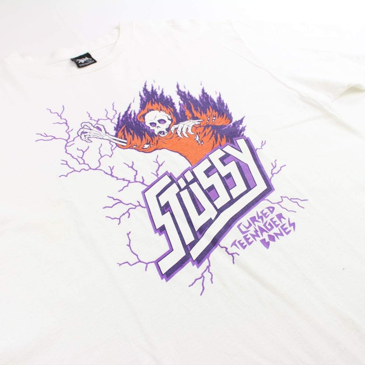 stussy cursed teenagers lightening tee white - SaruGeneral