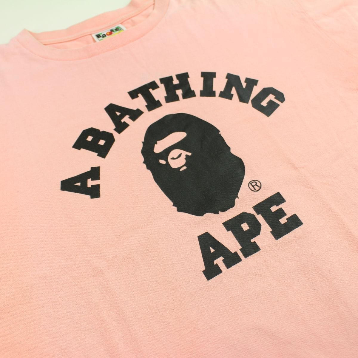 Bape Black College Logo Tee Pink - SARUUK