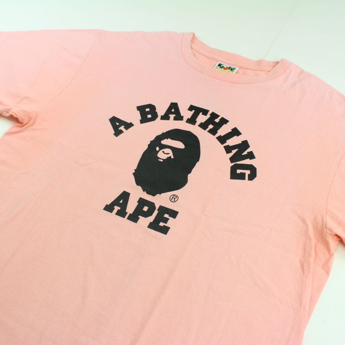 Bape Black College Logo Tee Pink - SARUUK