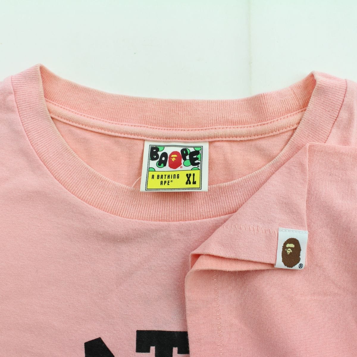 Bape Black College Logo Tee Pink - SARUUK