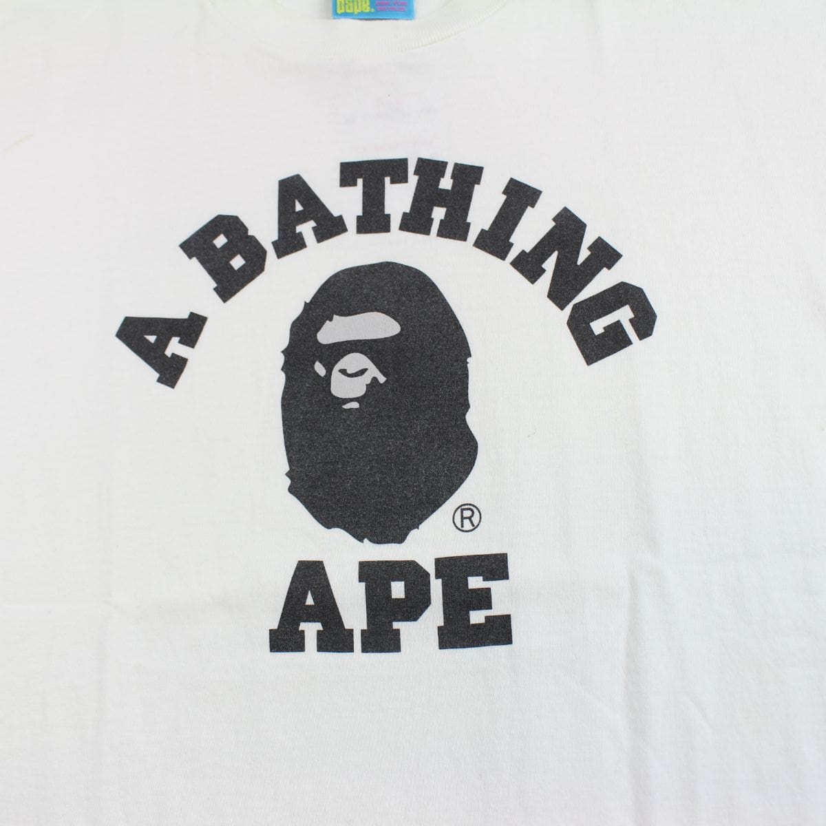 Bape Black College Logo Tee White - SARUUK