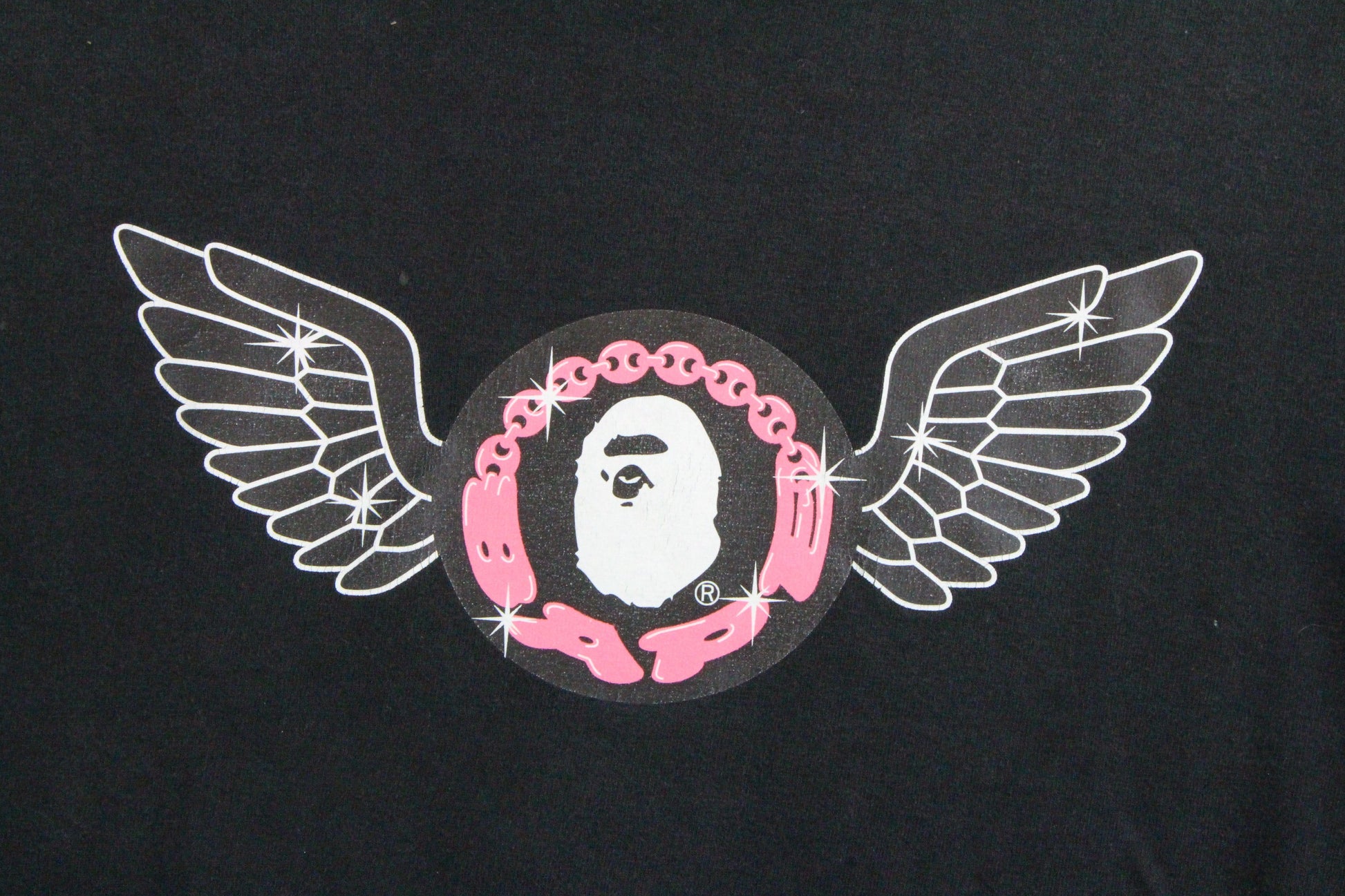 Bape Ape Head Wing Logo Tee Black - SaruGeneral