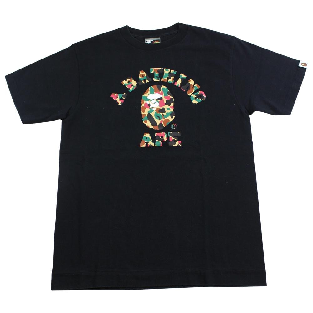 Bape Duck Camo College Logo Tee Black - SARUUK