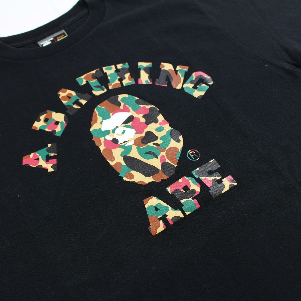 Bape Duck Bape Duck Camo College Logo Tee Black – SARUGENERAL
