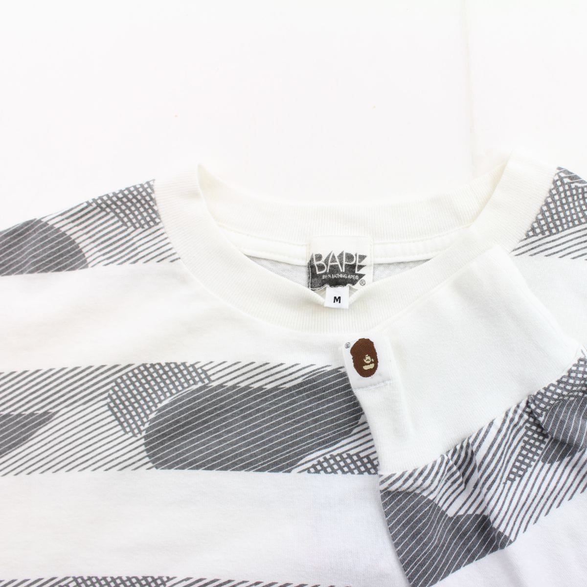 Bape Grey Camo Striped LS White - SARUUK