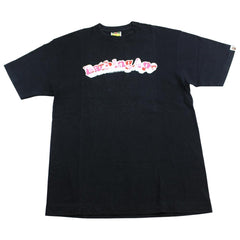 Bape Pink Camo Bathing Ape Text Tee Black