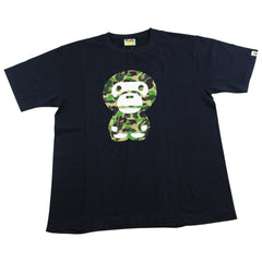 Bape Baby Milo Green Camo Figure Tee Black