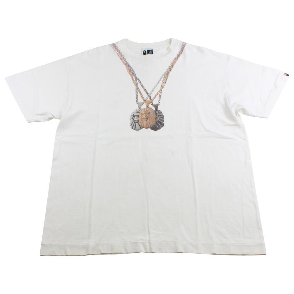 Bape Nigo Ape Chains Tee White - SARUUK