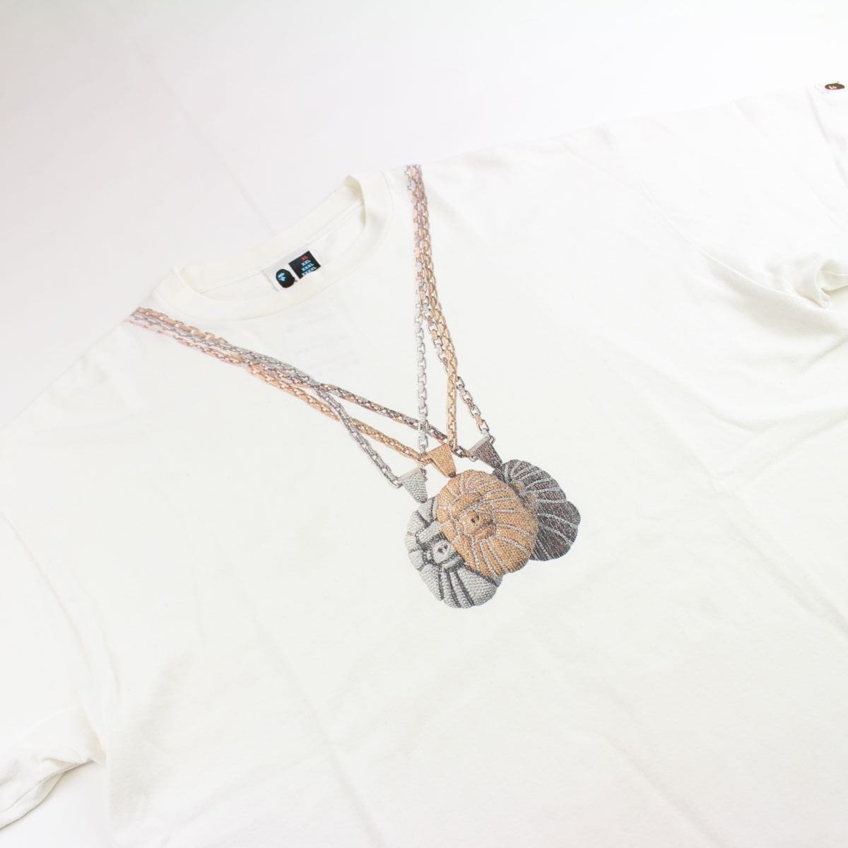 Bape Nigo Ape Chains Tee White - SARUUK