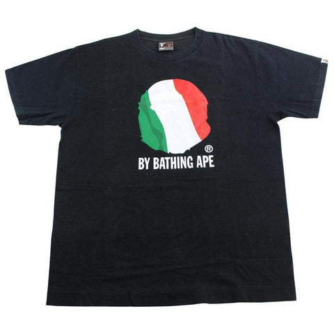 bape italy big ape logo tee black