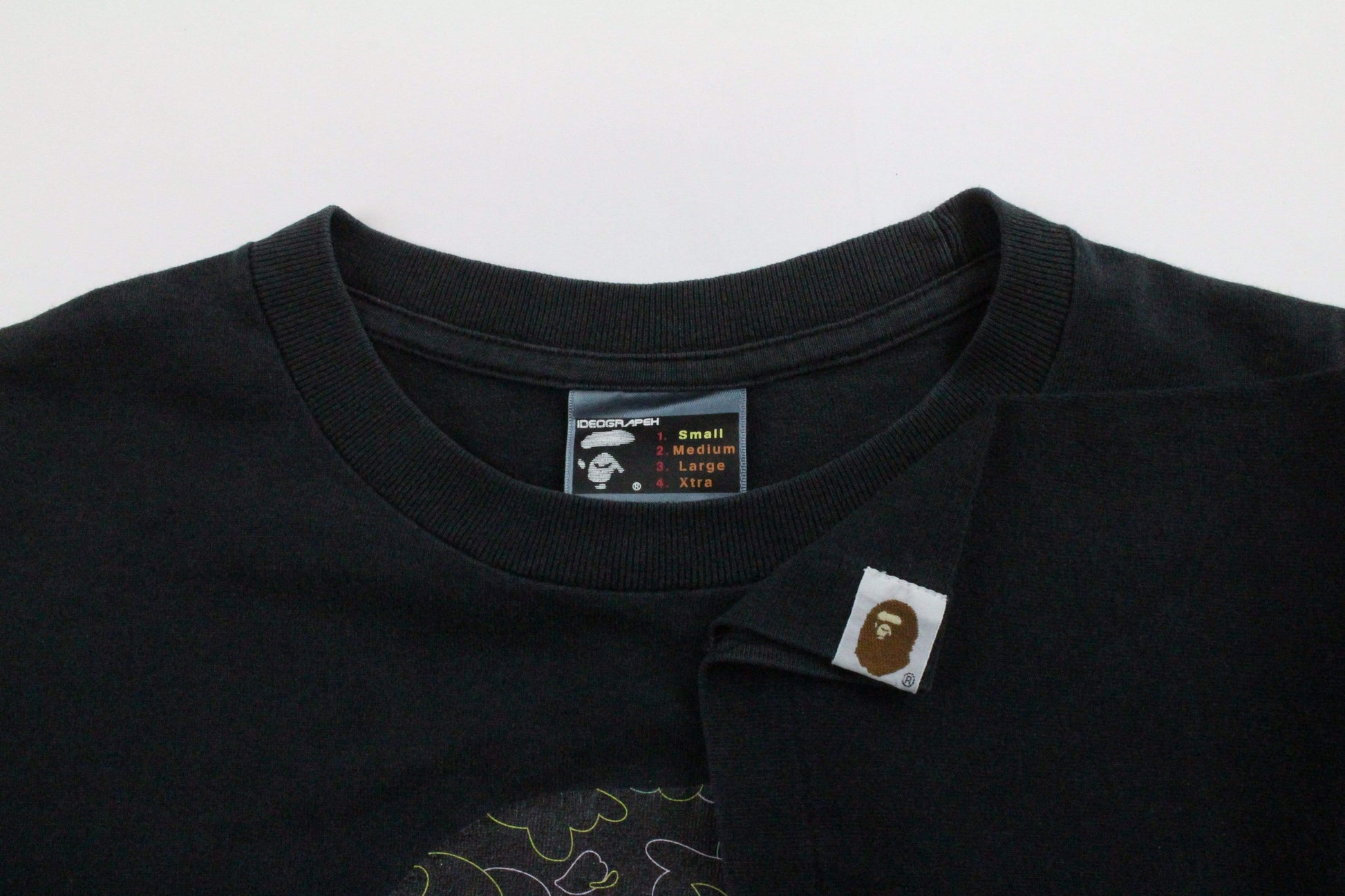 Bape x Kaws Neon Big Ape Logo Tee Black - SaruGeneral