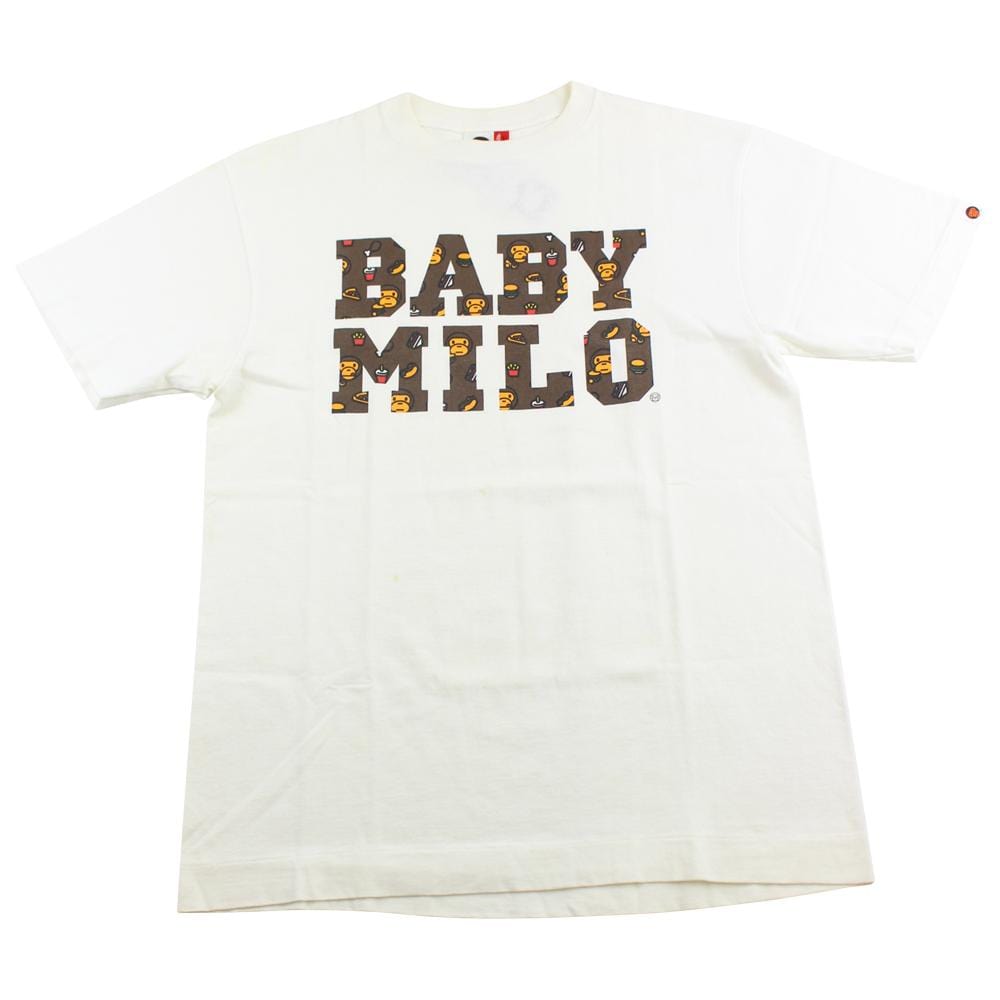 Bape Baby Milo Monogram Text Tee White - SARUUK