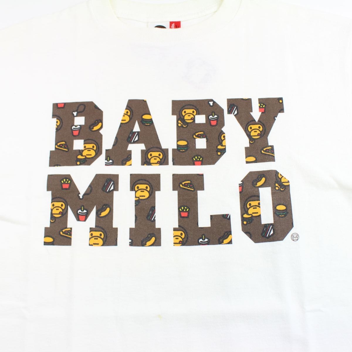 Bape Baby Milo Monogram Text Tee White - SARUUK