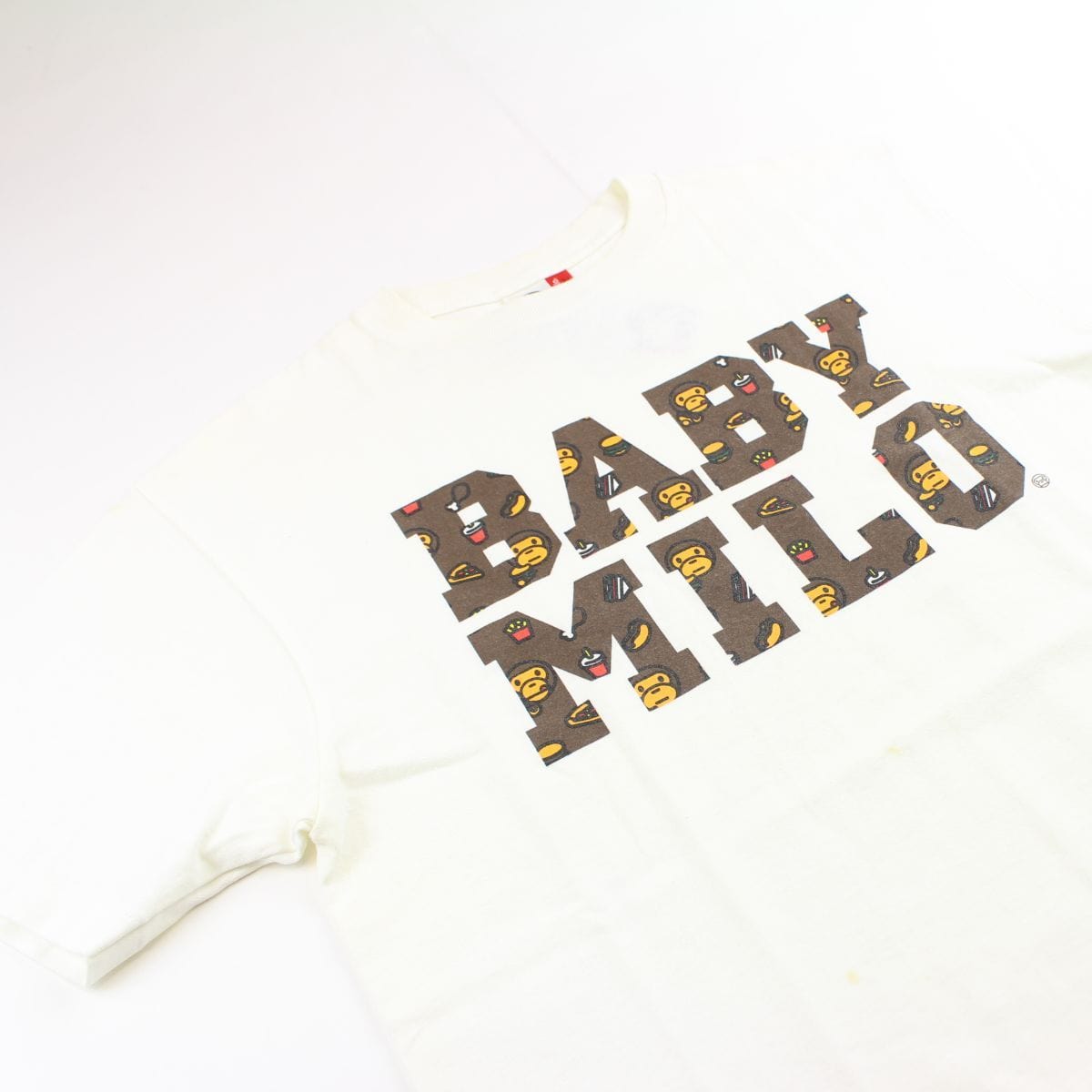 Bape Baby Milo Monogram Text Tee White - SARUUK