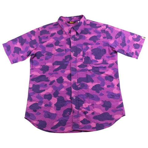 T-shirt camouflage violet Bape à manches courtes